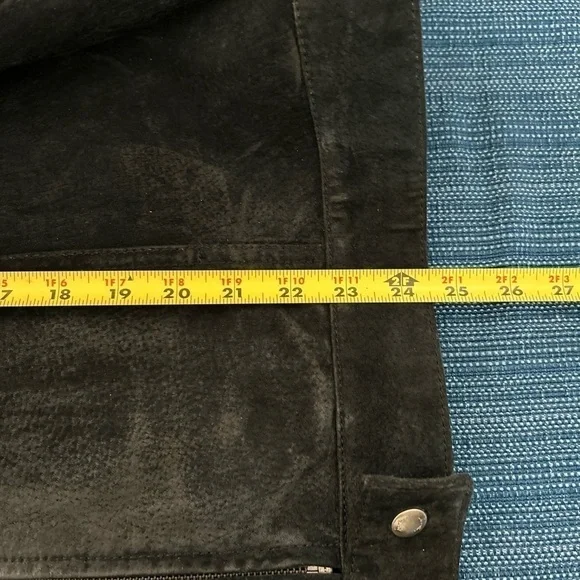 I.E.Relaxed Size XL Black Suede Leather Riding Jacket Coat - Picture 8 of 8
